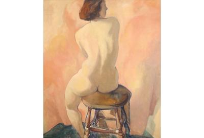 Carl Frederick Gaertner (1898-1952) Seated Nude, Oil on canvas.