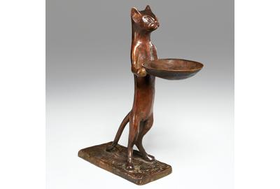 The top lot of the auction was this Diego Giacometti cast bronze,“Chat maitre-d’hotel,” circa 1967, in a pleasing reddish-brown patina, that earned $81,250.  It and many of the sale’s other top lots came from the collection of Eugene V.  and Clare E.  Thaw.