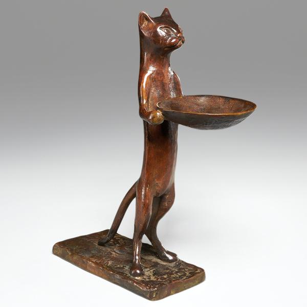 The top lot of the auction was this Diego Giacometti cast bronze,“Chat maitre-d’hotel,” circa 1967, in a pleasing reddish-brown patina, that earned $81,250.  It and many of the sale’s other top lots came from the collection of Eugene V.  and Clare E.  Thaw.