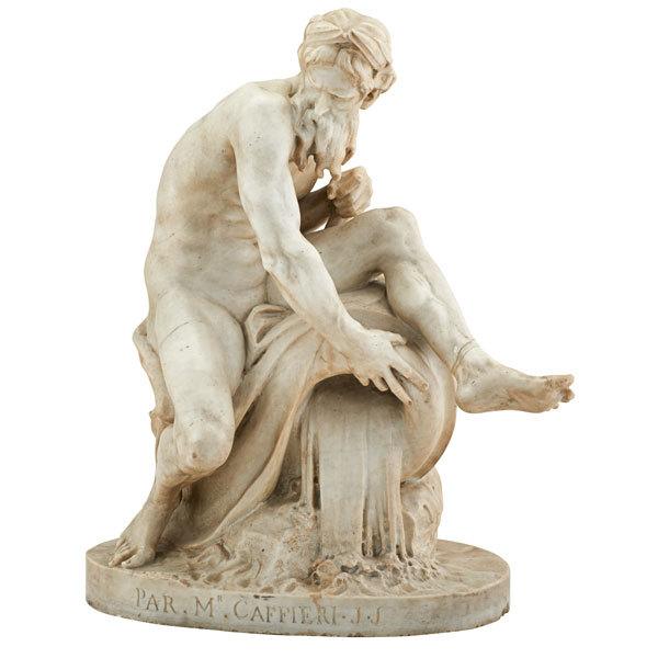 Lot 2249: Jean-Jacques Caffieri (French, 1725-1792), Depicting a river god, $10,000-15,000