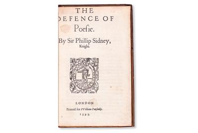 Lot 230: Sir Philip Sidney, The Defence of Poesie, unauthorized first edition, London, 1595.  Sold March 8, 2018 for $149,000, a record for the work.