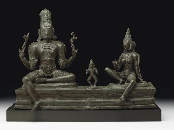 Important bronze group of Somaskanda from South India of the Chola period, circa 11th century 