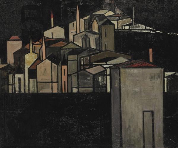 Syed Haider Raza (b.  1922) Italian Village oil on board Painted in 1953 Estimate: $550,000-750,000 