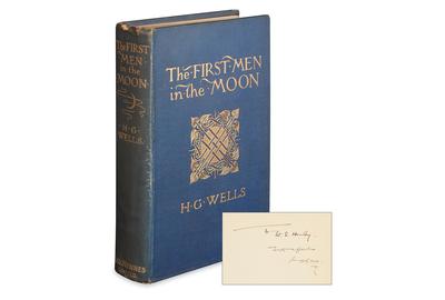 H.G.  Wells, The First Men on the Moon, first English edition, London, 1901.  At auction November 10.  Estimate $6,000 to $9,000.