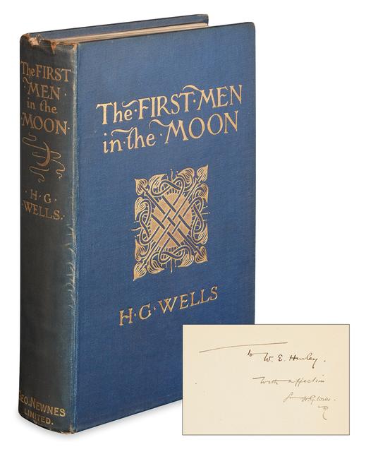 H.G.  Wells, The First Men on the Moon, first English edition, London, 1901.  At auction November 10.  Estimate $6,000 to $9,000.