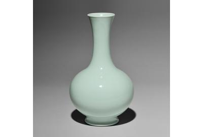 Sky Blue-glazed Bottle Vase, China (Lot 201, Sold for $411,000)