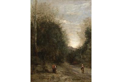 L'entrée du Chemin Creux by Jean-Baptiste-Camille Corot