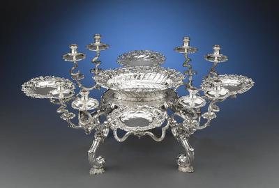 Stunning George II Silver Epergne by Ann Craig and John Neville.  Theirs was one of only a handful of female/male silversmithing partnerships to ever exist