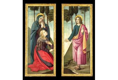 This stunning pair of paintings by Bartolomeo di Giovanni was most likely made to adorn an altar