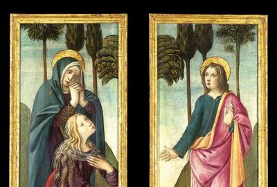 This stunning pair of paintings by Bartolomeo di Giovanni was most likely made to adorn an altar