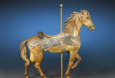 This extremely rare and delightful carousel horse by Philadelphia Toboggan is one of the earliest made by the renowned company