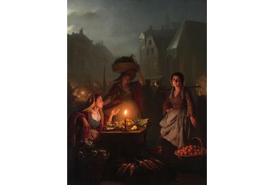 "An Evening Market" is one of Petrus van Schendel's masterpieces.