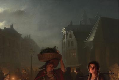 "An Evening Market" is one of Petrus van Schendel's masterpieces.