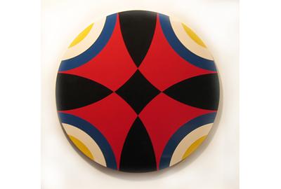 Nassos Daphnis, PX-9-69, 1969, Enamel on Plexiglass, 30" x 30" 