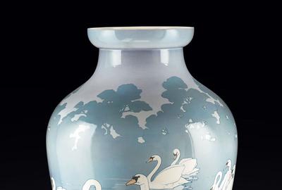 The quality and scale of these stunning Sèves porcelain vases denotes their creation for the 1900 World's Fair.