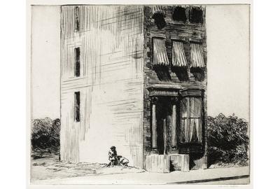 Lot 304: Edward Hopper, The Lonely House, etching, 1923.  Sold November 2, 2017 for $317,000.  (Pre-sale estimate $150,000 to $200,000).