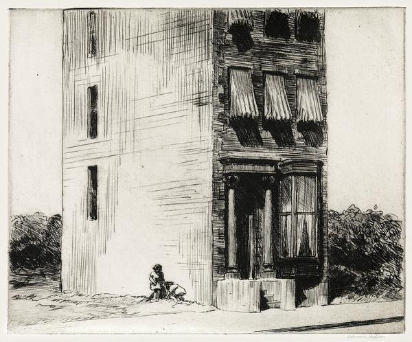 Lot 304: Edward Hopper, The Lonely House, etching, 1923.  Sold November 2, 2017 for $317,000.  (Pre-sale estimate $150,000 to $200,000).