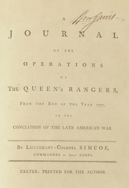 This Rare Privately Published and Distributed Journal by British Officer John Graves Simcoe caught the eye of several interested bidders.