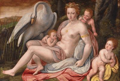 Leda And The Swan By Workshop Of Bartholomaeus Spranger