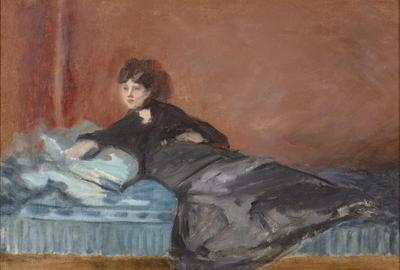 Berthe Morisot: Femme Allongée sur un Canapé by Edouard Manet