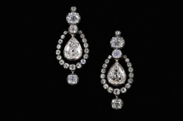 A Rare Pair of Georgian-Era 21 Carat Diamond Earrings, offered in the March 23-24 Auction at Brunk Auctions