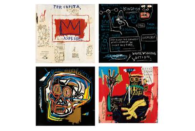 Lot 327: Jean-Michel Basquiat, Untitled: Four Prints, complete set of four color screenprints, 1983-2001.  Estimate $250,000 to $350,000.