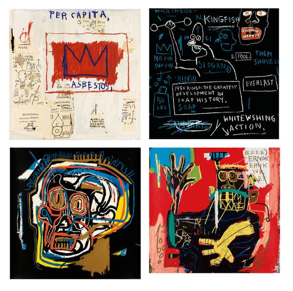 Lot 327: Jean-Michel Basquiat, Untitled: Four Prints, complete set of four color screenprints, 1983-2001.  Estimate $250,000 to $350,000.