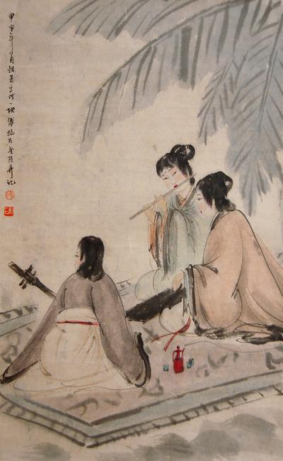 "Three Musicians" by Fu Baishi