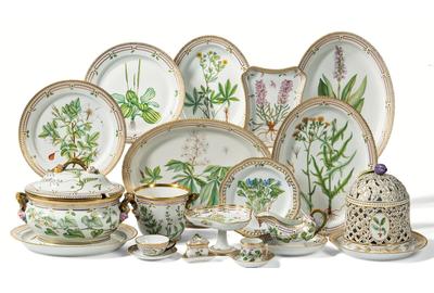 Selection from an extensive collection of Royal Copenhagen “Flora Danica” dinner wares.