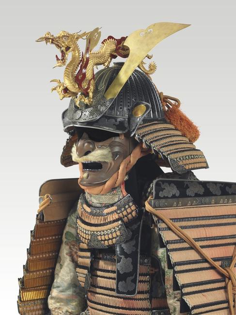 A red-laced armor with two-piece cuirass (Aka-odoshi Nimai-do gusoku) together with saddle and accessories Edo period (18th century) Estimate: $180,000-220,000