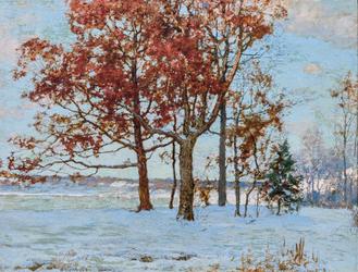 WALTER LAUNT PALMER American (1854-1932) Trees in Winter oil on canvas, signed lower left "W.  L.  Palmer" 14 x 18 inches