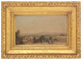 Oil on wood panel scenic landscape painting by Conrad Wise Chapman (1842-1910), titled Mexico, From the Hacienda of Morales (1910), artist signed (est.  $20,000-$25,000).