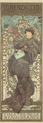 Alphonse Mucha’s (1860-1939) decadent promotion of Sarah Bernhardt in Lorenzaccio (1896), 28 by 82 ¾ inches (est.  $10,000-$12,000).