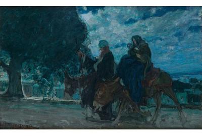 4: Henry Ossawa Tanner, Flight into Egypt, oil on canvas, circa 1910.  Sold October 5, 2017 for $341,000.