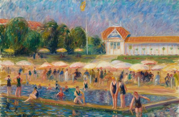 William Glackens, The Beach, Isle Adam, oil on canvas, 1925-26.  Estimate $500,000 to $800,000.