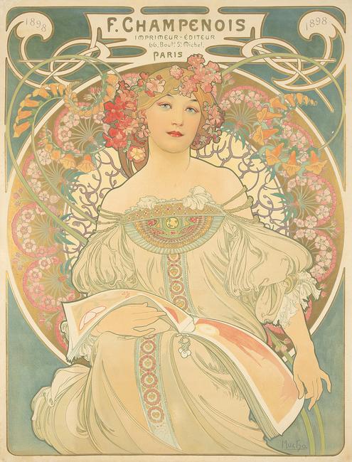 Lot 427.  F.  Champenois / Reverie, 1897, by Alphonse Mucha (1860-1939).