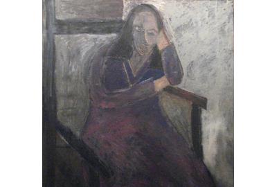 Gandy Brodie, The Penetration of A Thought, 1958, oil on canvas, 47.5 x 47.5 inches