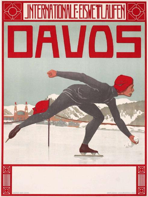 Walther Koch, Davos, 1906.  Lithograph, 29.5 x 39.5 inches.