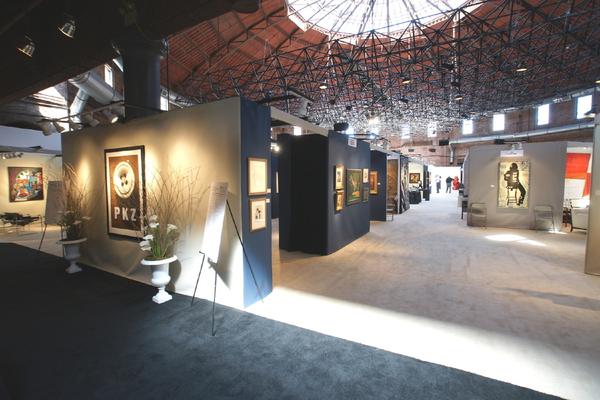 View of the AD20/21 show at The Cyclorama, Boston Center for the Arts with its circular dome and skylight.