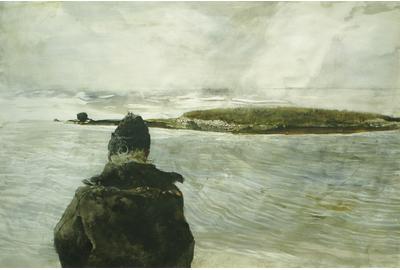 Andrew Wyeth (1917-2009) Davis Straits, 1982.  Watercolor on paper 26 ¾” x 40”.  Signed Lower Right: Andrew Wyeth.