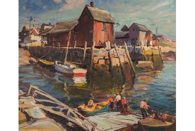 EMILE ALBERT GRUPPE, (American, 1896-1978), MOTIF #1 (ROCKPORT), oil on canvas, 30 x 36 in., $10,000-15,000 