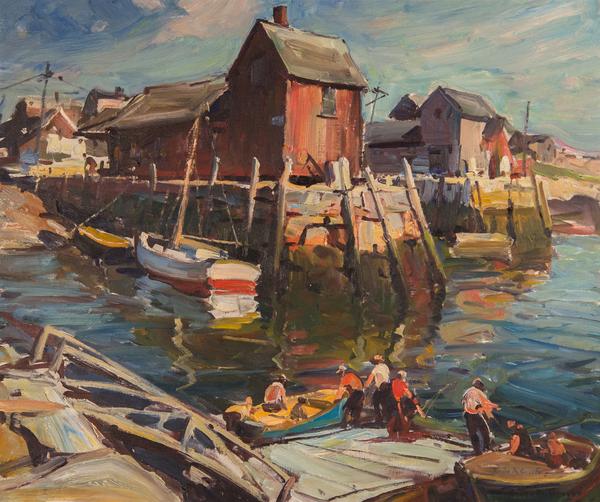 EMILE ALBERT GRUPPE, (American, 1896-1978), MOTIF #1 (ROCKPORT), oil on canvas, 30 x 36 in., $10,000-15,000 