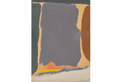 Lot 9.  Helen Frankenthaler, Untitled, 1969, acrylic, 11 x 8 in., $50,000-80,000