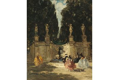 Emma Ciardi (Italian 1879-1933), Fontana dei Lauri, oil on canvas