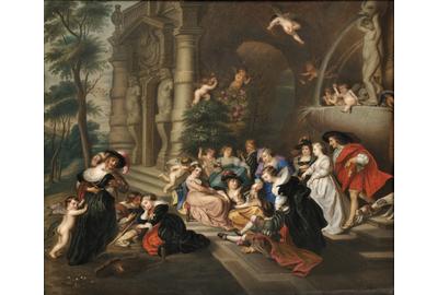 KPM Porcelain Plaque Depicting 'The Garden of Love' (Lot 583, Estimate $2,000-$4,000)