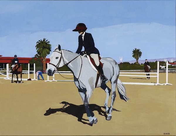 Richard Baker, Rider with Visor, oil on canvas, 28.5” x 36.5” 