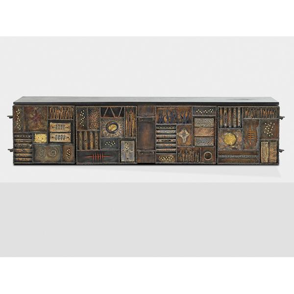 Lot 601, Paul Evans Sculpture Front Cabinet, Sold for $183,750