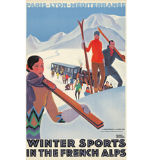 Roger Broders, Winter Sports in the French Alps (circa 1929).  Est: $5,000-$6,000.