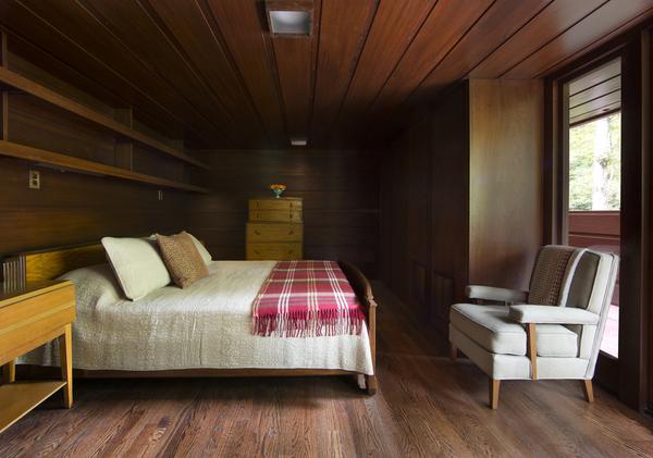 Master bedroom, Frank Lloyd Wright house, Crystal Bridges Museum of American Art.