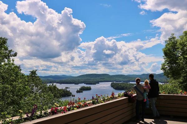 View of Blue Mountain Lake from the Adirondack Experience: The Museum on Blue Mountain Lake.  Photography by ADKX.  Courtesy Adirondack Experience.